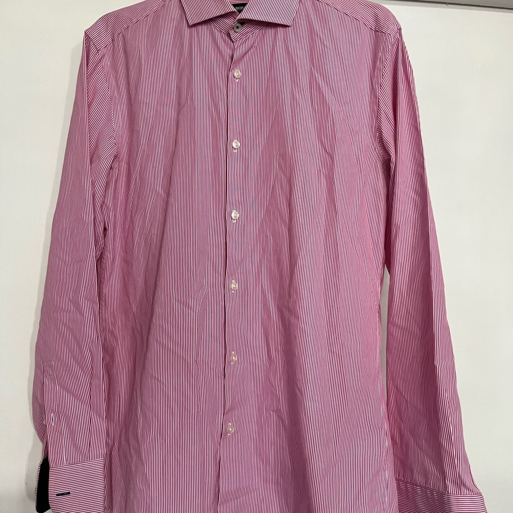 Hugo Boss Pink Striped Dress Shirt